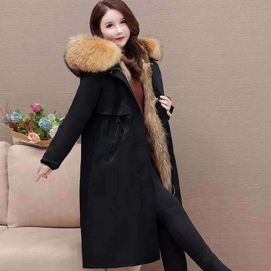 

WTEMPO Женские зимние, утепленные, ветрозащитные, теплые, длинные парки, большие размеры, свободные, съемные, с внутренней подкладкой из искусственного меха, однотонные, повседневные куртки с капюшоном 4XL