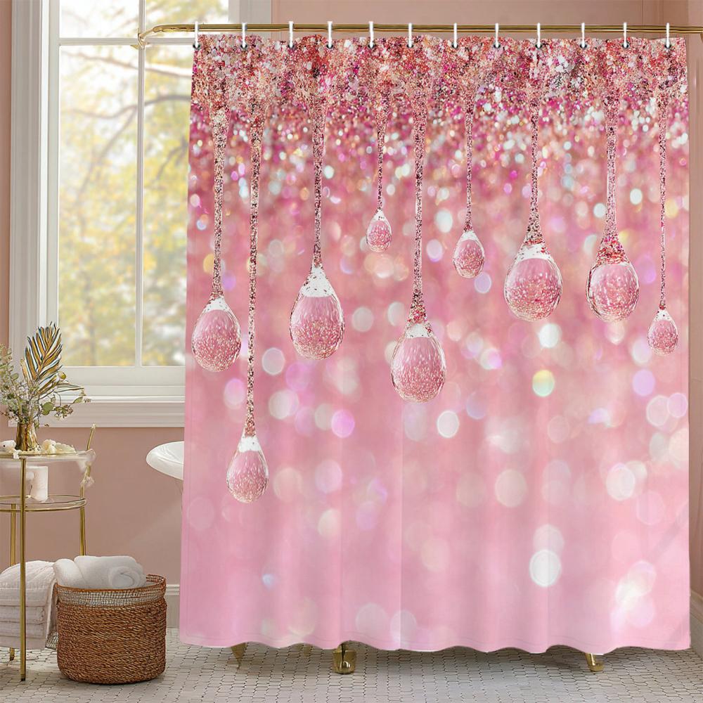 Bright Colors, Shiny Colorful Patterns Shower Curtain, Bathroom Decorative Shower Curtain, Printed Shower Curtain With Hooks