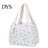 Fruit Container Lunch Bag Waterproof Stylish Floral Tote Portable Box Carrier for Women Commuting Picnic Camping Reusable