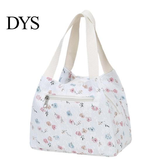 Fruit Container Lunch Bag Waterproof Stylish Floral Tote Portable Box Carrier for Women Commuting Picnic Camping Reusable