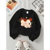 European sizes Girls' Soft Crewneck Sweatshirt, Cute Puppy with Flowers Print, Casual for Fall Winter, Ideal Holiday Present.