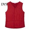 Fashionable Short Vest for Women Women's Warm Padded Lightweight Sleeveless Slim Fit Waistcoat Windproof Solid Color Single-breasted Fall Winter Daily