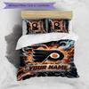 City Flames Personalized name text Bedding Set, 1 Duvet Cover & 2 Pillowcases Soft Comfortable Bedroom Home Textile Décor