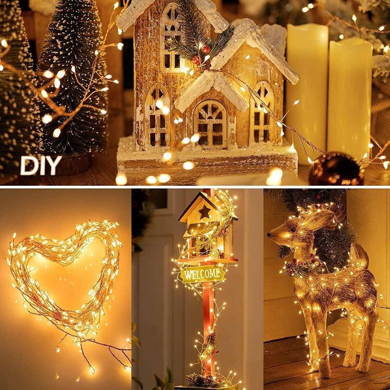 3/6M USB Power LED Firecracker String Lights Remote Control Garland Fairy Lights for Wedding Party Garden Christmas Decoration