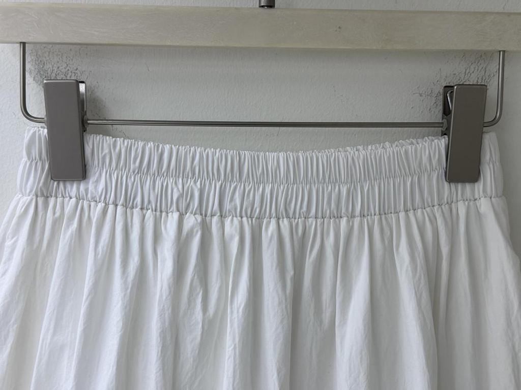 Spring 2026 Korean Style White Moonlight Cotton Midi Skirt