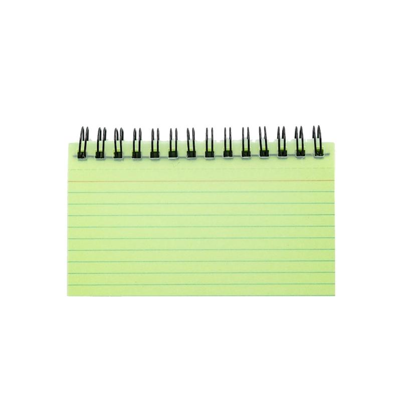 Blok s cívkou v jednoduchém stylu s vodorovnými linkami Studentský kreativní sešit s indexovými kartami Kancelářský poznámkový blok Školní papírnictví