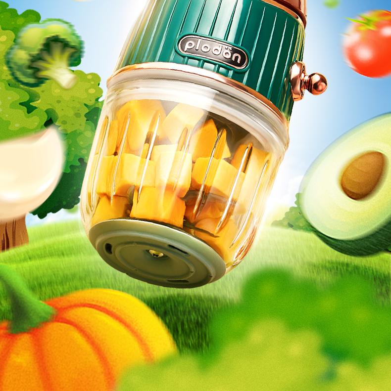 Baby Home Small Multifunctional Meat Grinder, Blender, Juicer, Grinder, and Food Processor