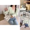 Vintage Inspired Colorful Polka Dot Handheld Tote Bag Elegant Design For Everyday Chic