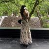 Cold ink butterfly floral suspender dress women's summer new French chic beautiful temperament dress