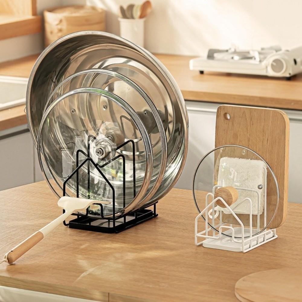 Multi Layer Kitchen Storage Rack Hollow Design Cutting Board Holder New Pan Lid Organizer Kitchen