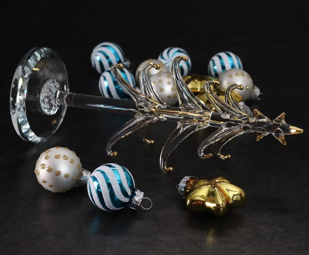 Fourcart Cute Glass Christmas Tree Ornament Star Tree x 3 Set