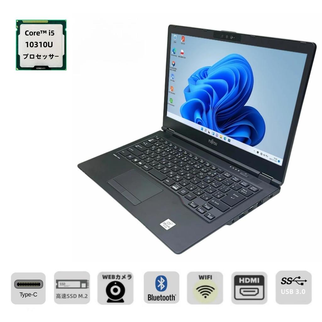 Refurbished Fujitsu LIFEBOOK U7410 10th Generation Core Slim Windows 11 MS Office PC 256GB Laptop, i5-10310U, Design, & 2019, Built-in Webcam, 14-inch