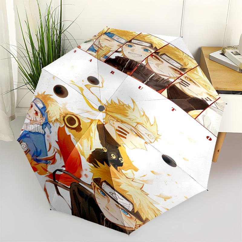 1 PC Automatic Folding Umbrella - Naruto Evolution Pattern Portable Foldable Design With 8 Ribs Christmas Birthday Gifts