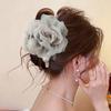 New Korean Rose Flower Hair Clip for Women Sweet Fabric Back Head Shark Clip Fashionable High-end Exquisite Hair Accessories