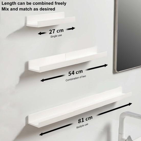 Vegghylle for bad Sporløse klistremerker Enkel installasjon Oppbevaringsstativ Hjemmeinnredning Veggmontert hylle Kjøkkenleker Essentials Organizer