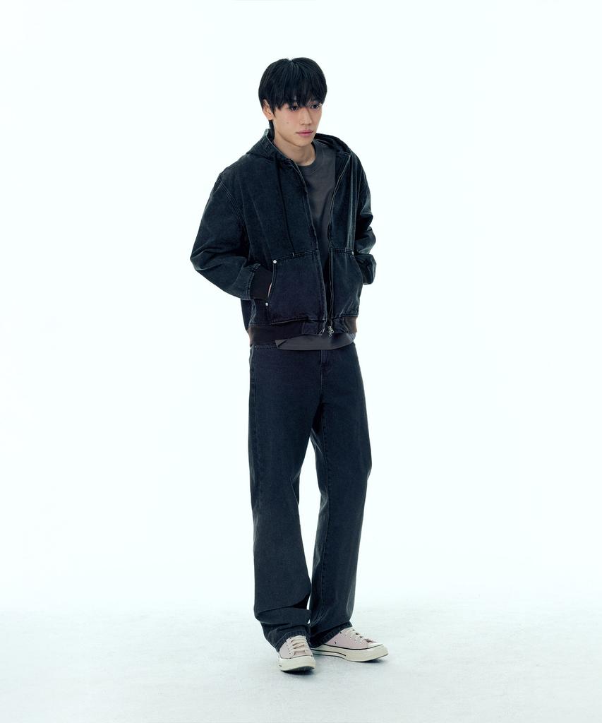Plac Denim Zip-Up Hoodie Vintage Black