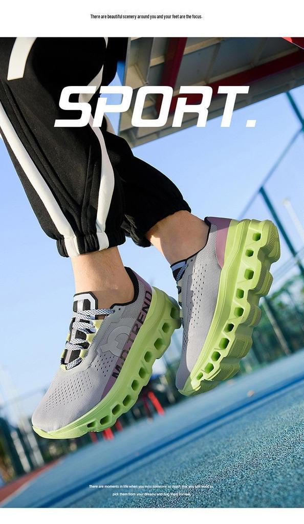 Tênis de Corrida Masculino Respirável de Verão Flyknit - Absorção de Choque, Versátil, Tênis de Pai Modernos