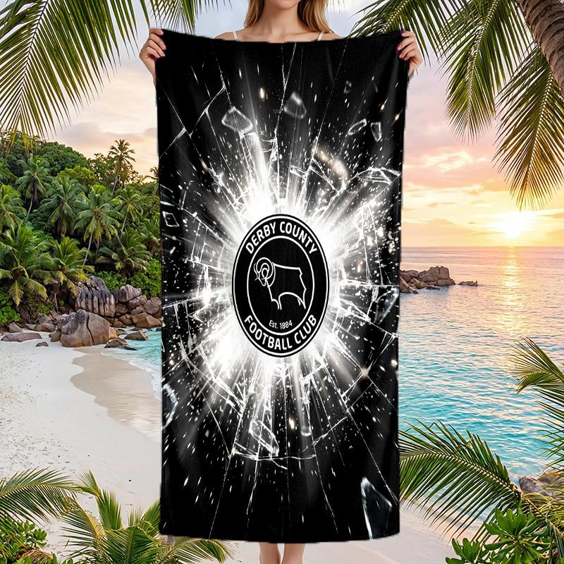 Toalla de Playa de Fútbol Derby County Suave Microfibra Toalla de Verano Secado Rápido Absorbente para Playa Piscina Viaje