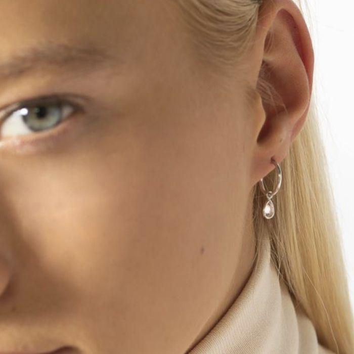 Boucles d’oreilles - LUXENTER - Essential - Argent sterling 925 - Zirconia brillant - Rhodié 4 mm