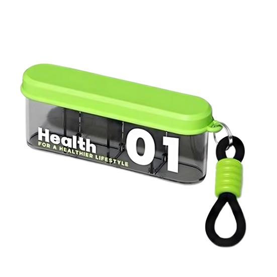Portable Sealed Pill Organizer Small Medicine Box with 4 Compartments Waterproof Daily Pill Case for Travel Dustproof Tablet Box