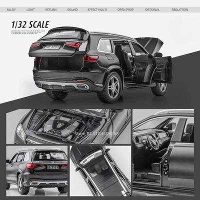 1:32er Maßstab GLS580 G65 SUV Automodell Spielzeug Die-Cast Metall Simulation Sound Licht Pull-Back Fahrzeugmodelle Sammlung Beste Geschenke