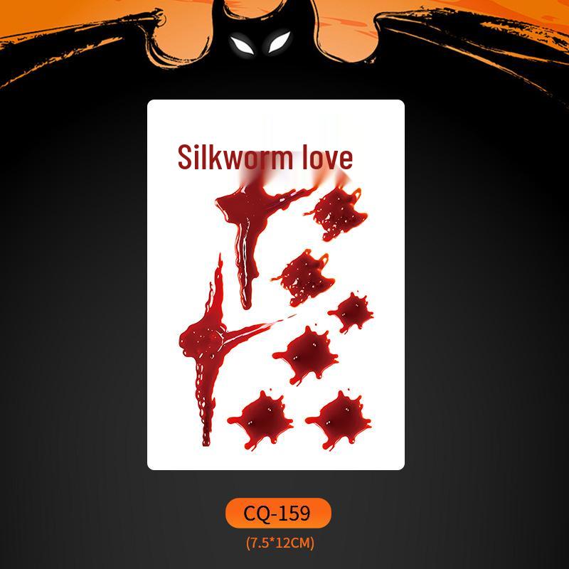 Nuevos Halloween 2024 Pegatinas de Tatuaje de Cara de Boca Grande Aterradoras - Divertido, Impermeable, Maquillaje de Fiesta Colorido