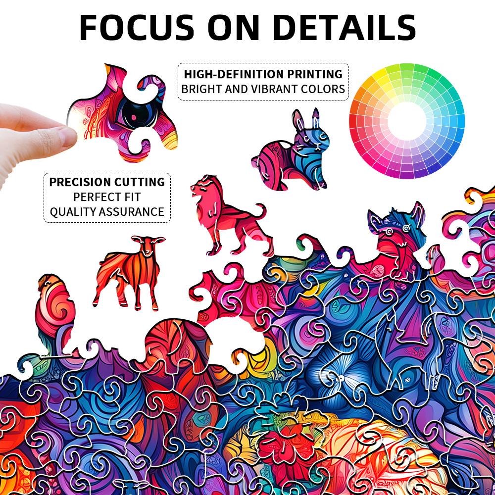 Adorable Alpaca Handcrafted Wooden Puzzle | Family Interactive Brain-Teasing Game & Creative Decorative Collectible | Eco-Friend