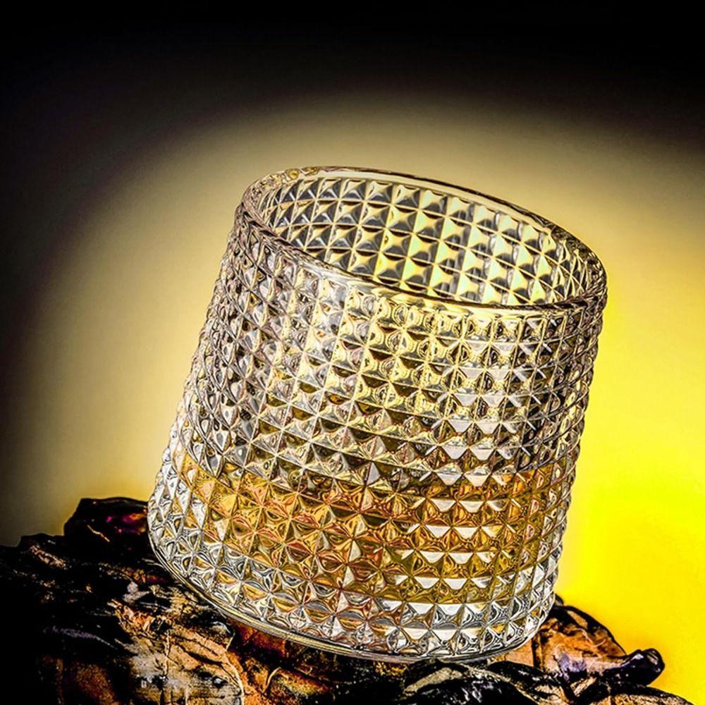 S podstavcem, skleněný kelímek, 360° otočné rotující sklo, domácí kancelář, rotující sklenice na whisky