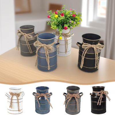 Estilo europeu várias cores decorativas florais arte desktop suporte de flores vaso ornamento ferro faça você mesmo laço retro artesanato decoração
