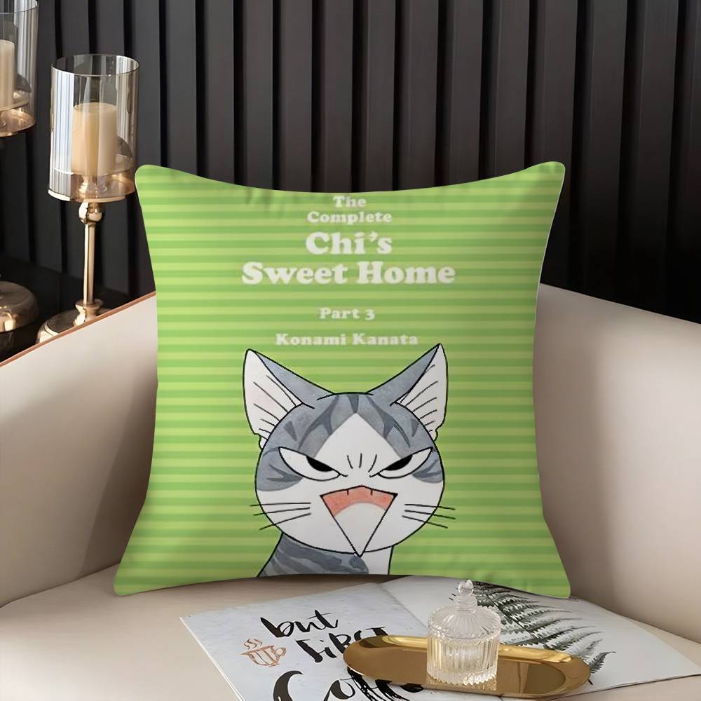 C-Chi'S Sweet Home Pillow Case Home Dorm Chair Back Short Plush Double-Sided Printing Office Nap Time Cushion Cover