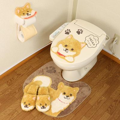 Mame Shiba Inu Adhesive Deodorizing Toilet Mat Set 5 Pieces Direct from Japan