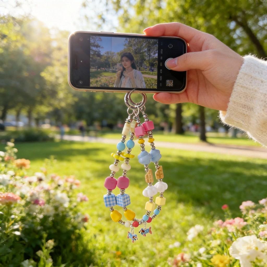 Cartoon Dachshund Phone Chain With Beaded Pvc Strap For Cute Mobile Accessories