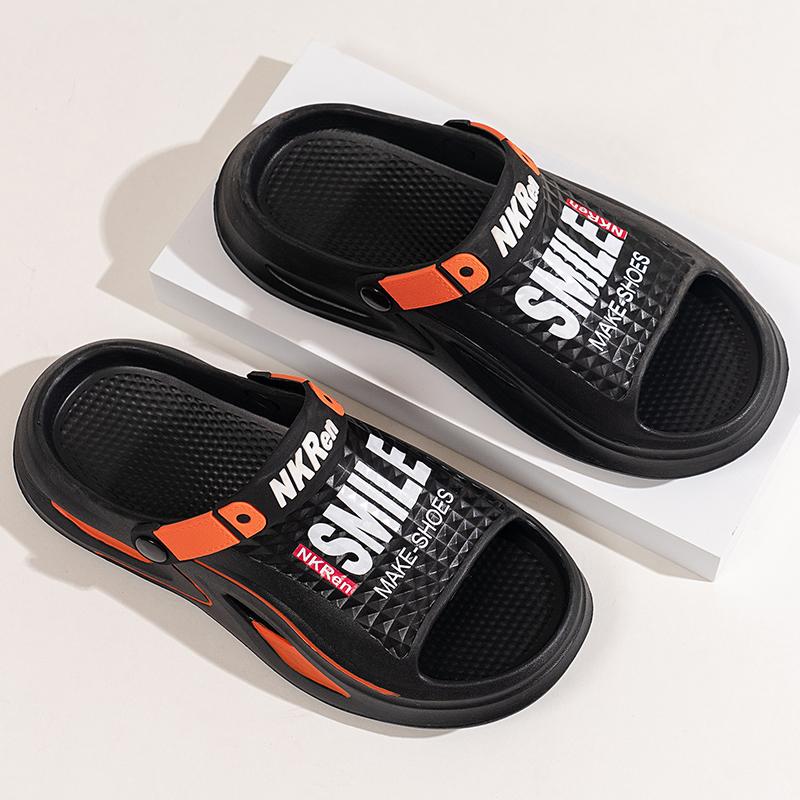 

Мужские тапочки на платформе, нескользящие, для дома и улицы, шлепанцы, модные, легкие, двухслойные, для ходьбы, сандалии, обувь для пляжа и улицы для мужчин 39-40 чёрный