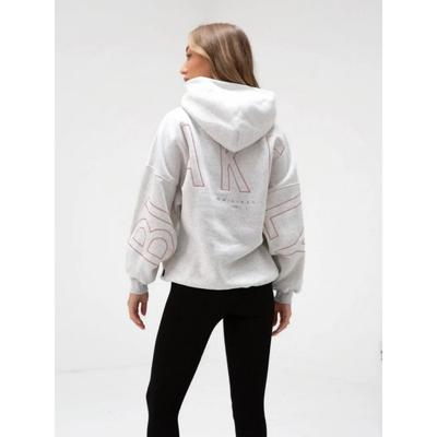 BLAKELY New Fashion Women's Printed Thickened Long Sleeve Loose Hooded Hip Hop Sweater Daily Home Top White