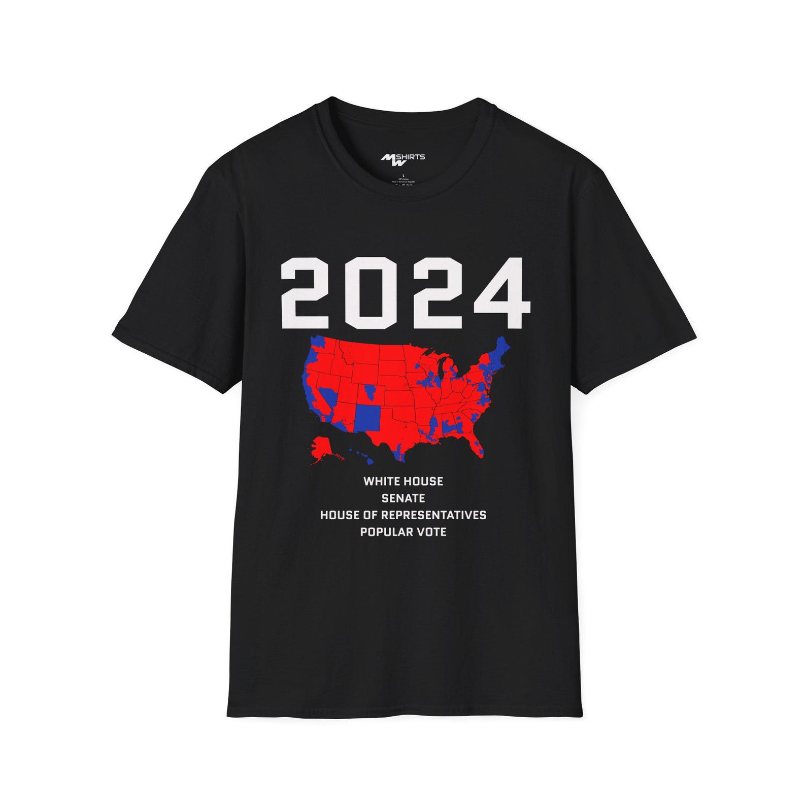 2024 Election Results Map T-Shirt/ Unisex Softstyle T-Shirt 4XL