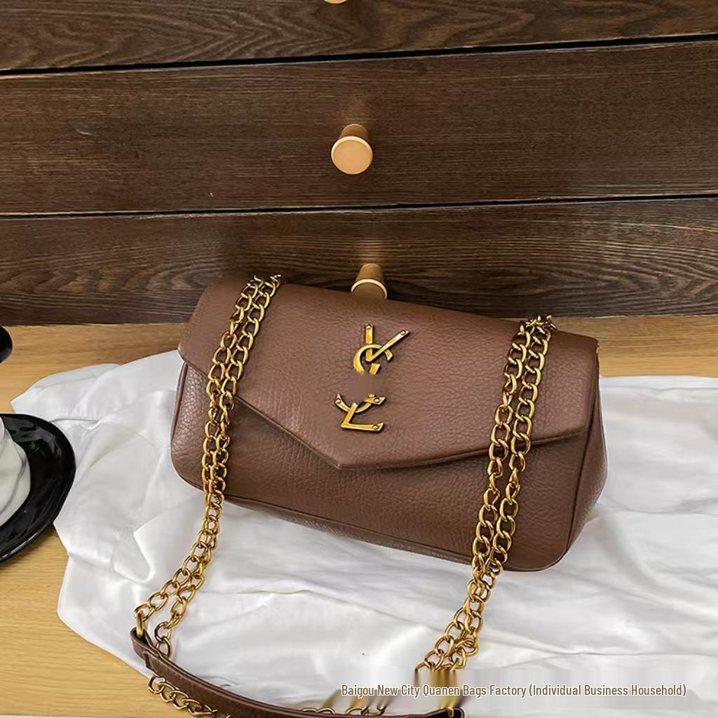 New Arrival Solid Chain Bag - Women's Versatile Fashion Textured Shoulder/Crossbody