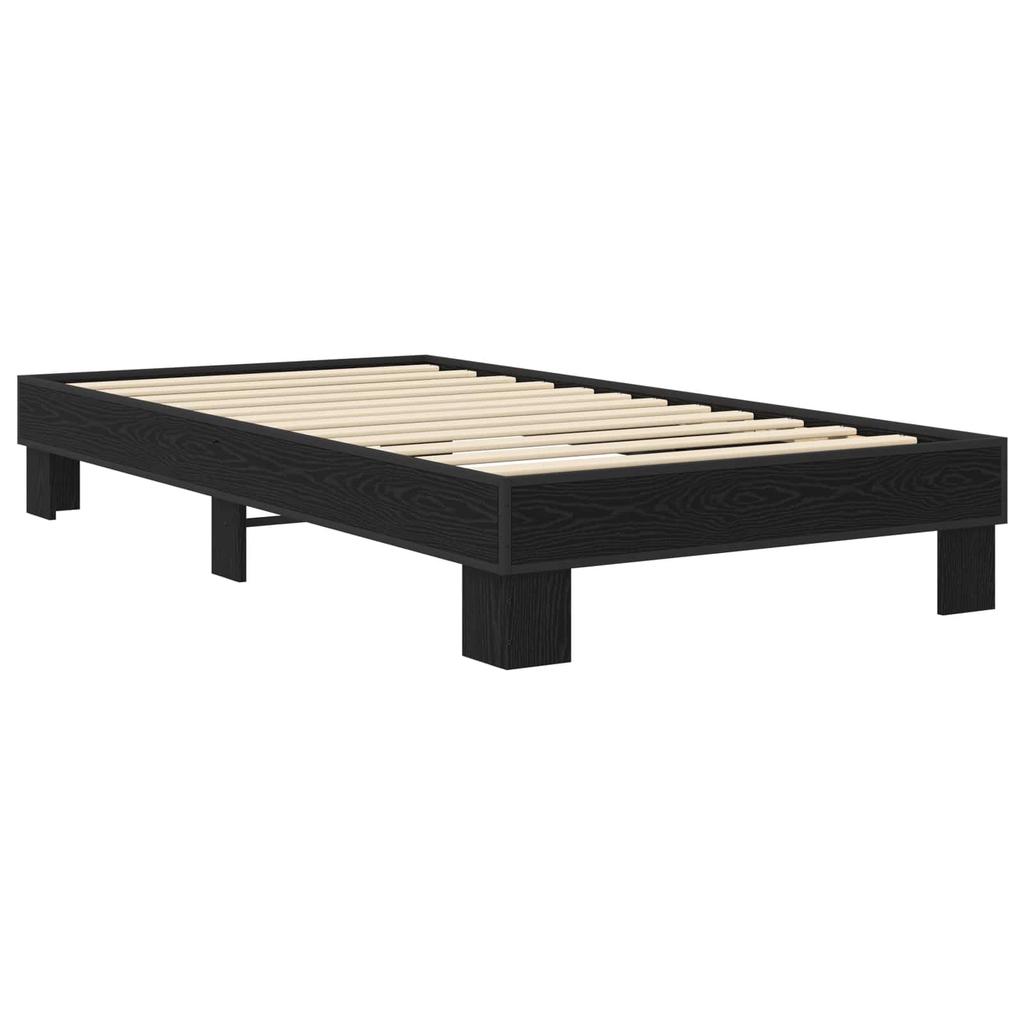 Bed Frame Black Oak 80 x 200 cm Engineered Wood