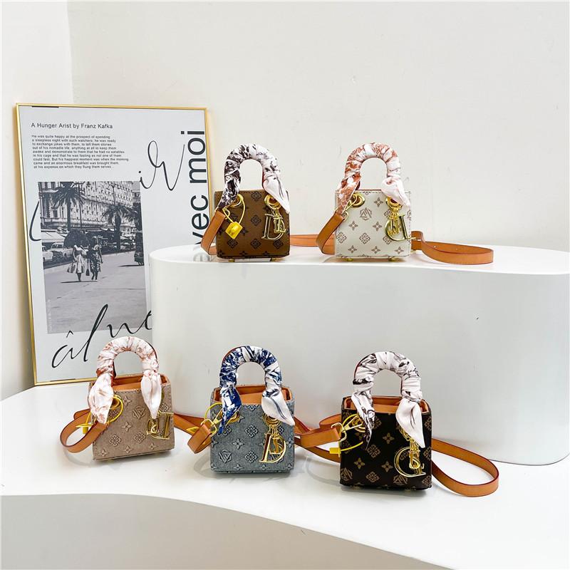 Premium Bag Presbyopia Silk Scarf Contrasting Color Mini Princess Diana Bag Portable Shoulder Bag