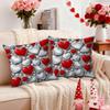 Red Heart Valentine's Day Pillowcase Soft Simple Wedding Pillow Cover Polyester Envelope Throw Pillow Cover For Sofa Decoration