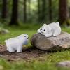 Mini Resin Polar Bear Ornaments 4pcs for Wholesome Creative Art and Decoration Projects