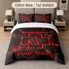 Custom Bedding Set Rammstein Pattern, Print Name Text 1 Duvet Cover Plus 2 Pillowcases Home Textile