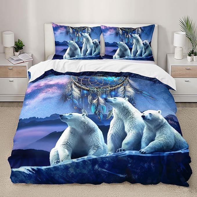 Three-Piece Bedding Home Textiles Animal Digital Printing Quilt Cover Sheet Kit