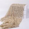 91x130cm Bead Tube Embroidered Fabric 3MM Sequin Shiny Tassel Mesh Fabric Sling Latin Dance Party Dress Skirt DIY Sewing Fashion