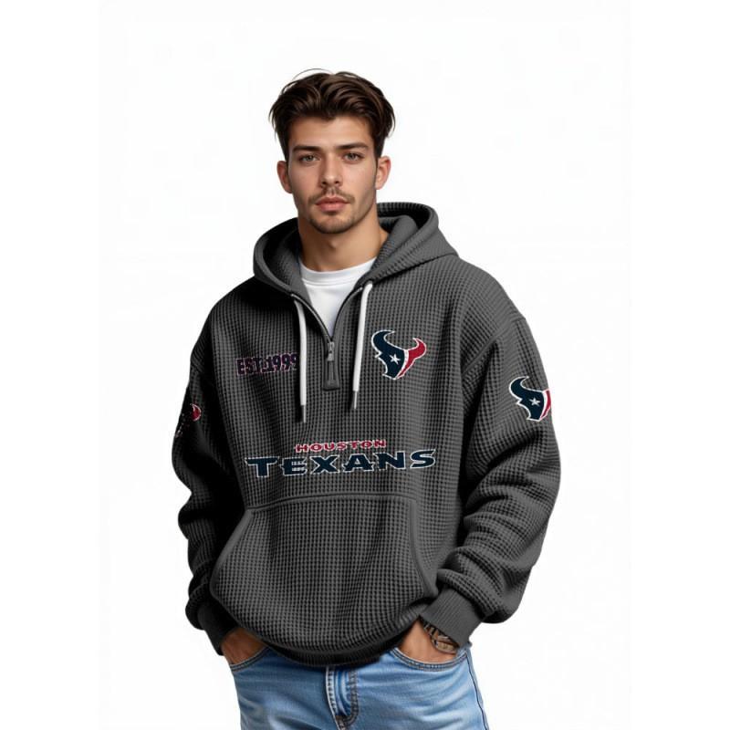 Mens Zip-Up Hoodie NFL Collection Streetwear Loose Fit Casual Sweatshirt Fall
