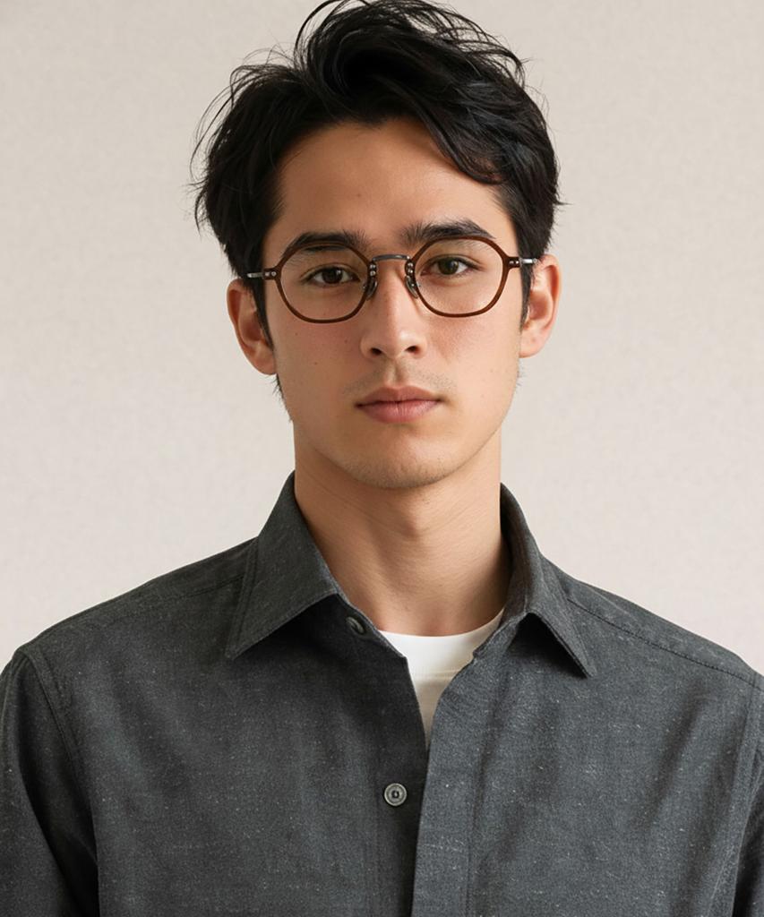 Lingkeonpeuleim Arlt-5957 Titanium Eyeglass Frame Black