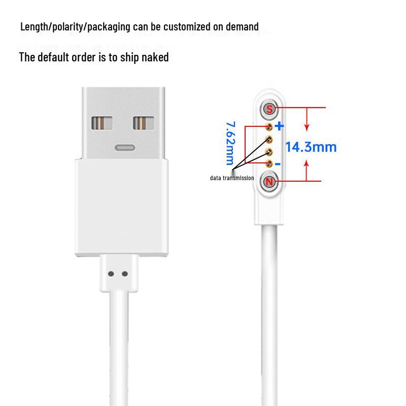 Smartwatch Charging Cable: 4P2P Pin, 2/4 Core, Magnetic Charger