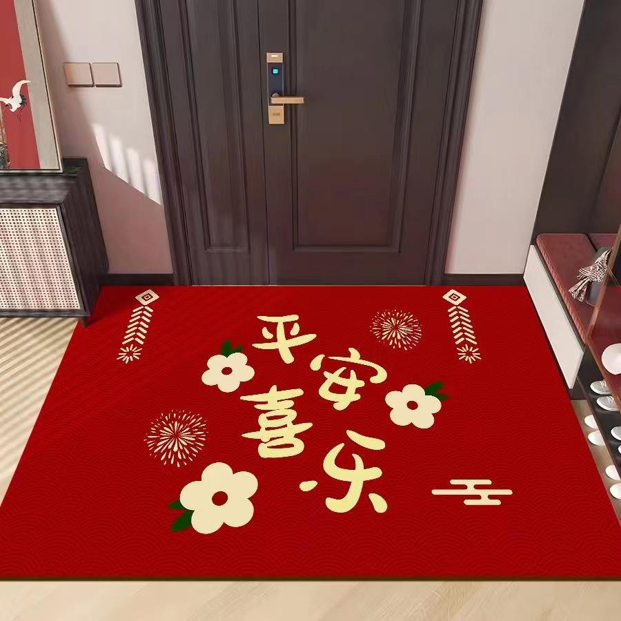 Dragon Festive New Year Crystal Velvet Floor Mat New Chinese Door Entry Carpet Non-slip Absorbent Quick-drying Mat