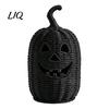 Halloween Pumpkin Ornament Spooky Storage Box, Resin Jack-O-Lantern Tealight Box Holder, Hollow Tabletop Decoration for Party