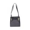 Used Gancini Crocodile Embossed Shoulder Bag Leather Black Used Women