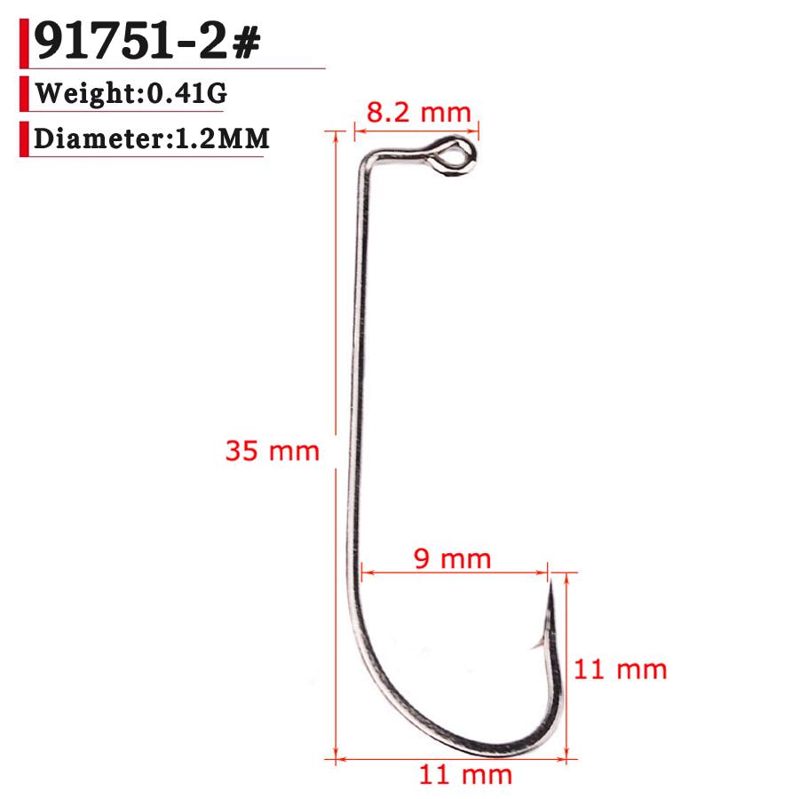 Lot 50pcs Jig Fishing Hooks 72A High Carbon Steel Silvery Fishhook Barbed Annular Sharpened Tip Hook Saltwater Bass 2#-5/0#